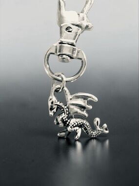 Stainless Steel Dragon Key Charm Key Holder - unisex & kids